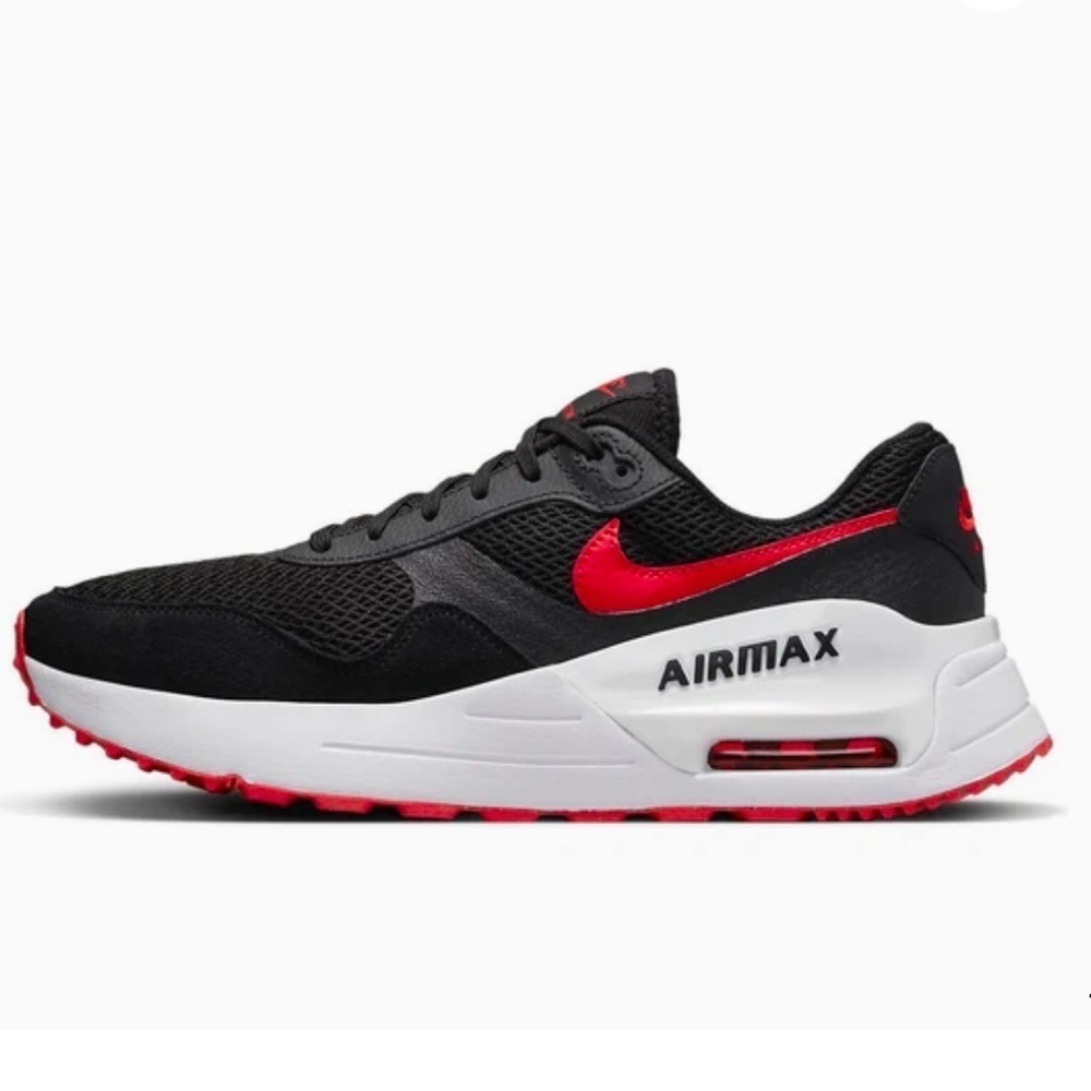 NIKE AIR MAX SYSTM black/white/red Sz 10.5 - Picture 6 of 6